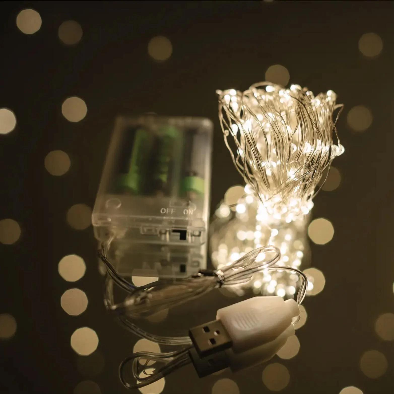 Гірлянда новорічна Роса LED на батарейках/USB 5 м Холодний Білий (29668988) - фото 4 Гірлянда новорічна Роса LED на батарейках/USB 5 м Холодний Білий (29668988) - фото 4