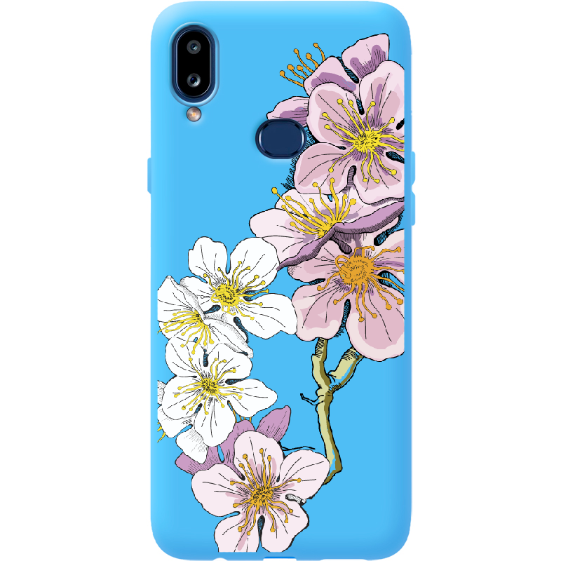Чехол Boxface Samsung A107 Galaxy A10s Cherry Blossom Голубой силикон (37944-cc4-41588)