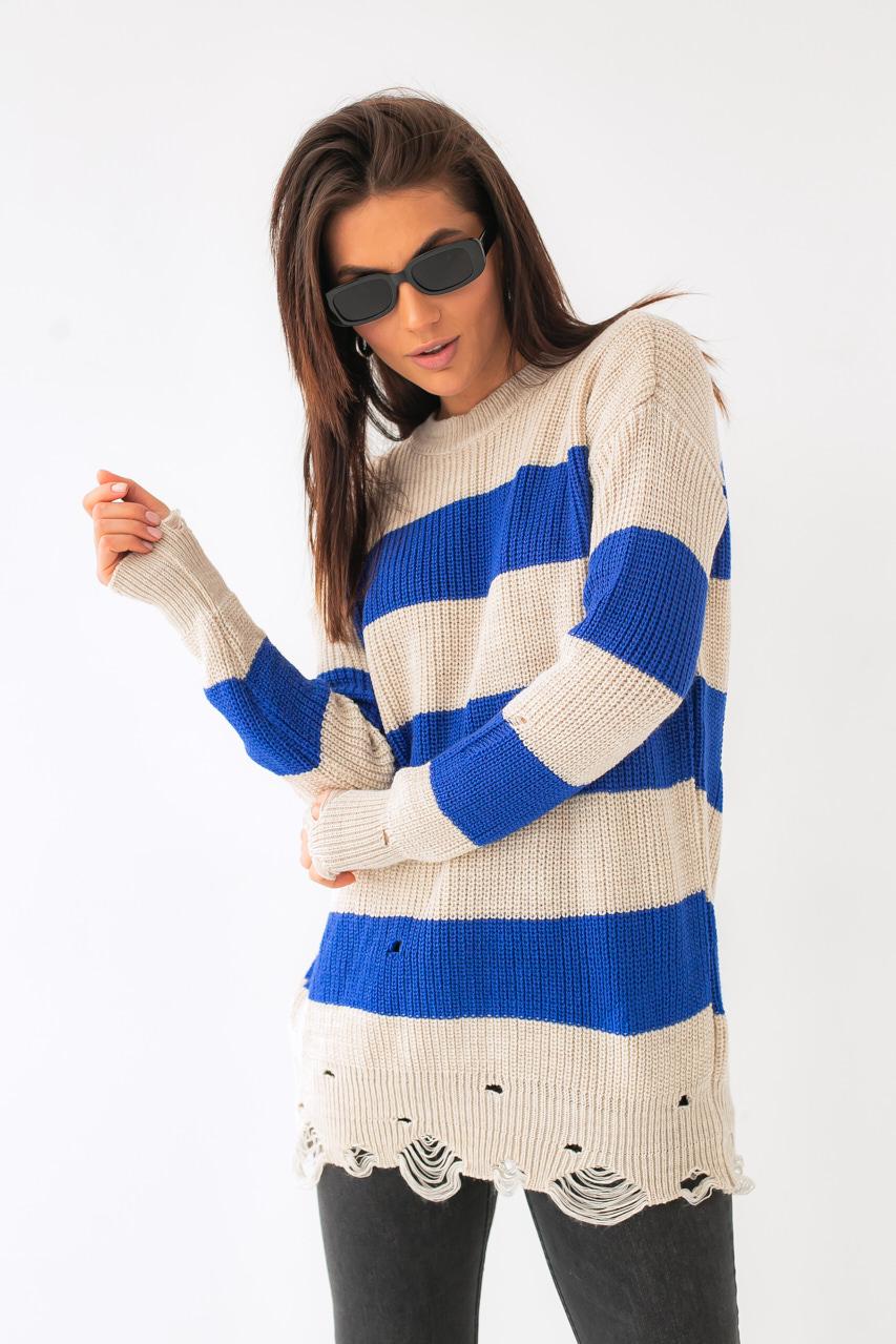 Кофта-туника рваной вязки LUREX Синий L (9506284)