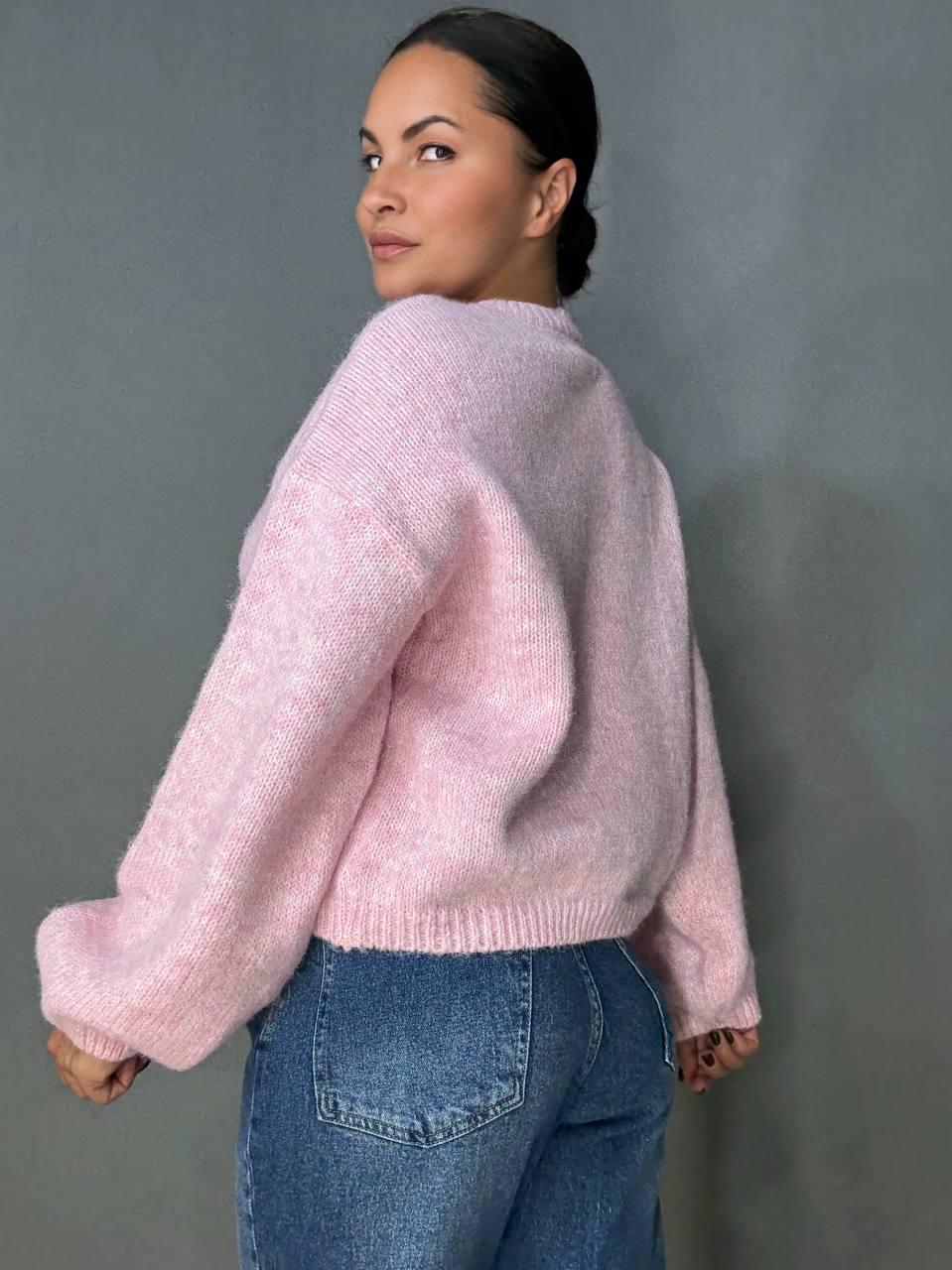 Свитер женский Fancy Matinee 6119 меланж OS Розовый (4931) - фото 3