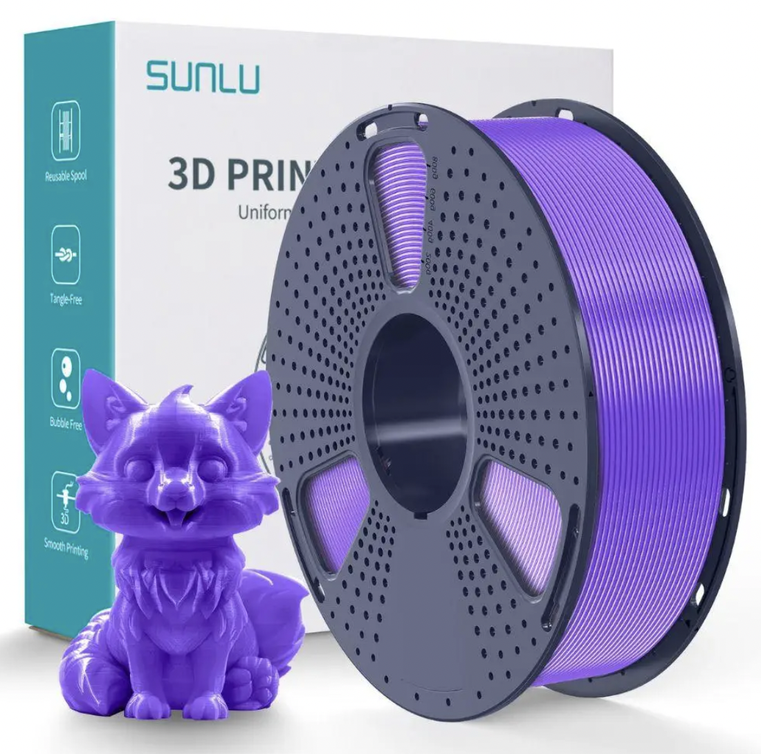Пластик/филамент для 3D печати SUNLU Silk PETG Reusable Spool 1,75 мм 1 кг Фиолетовый (03740812Z)