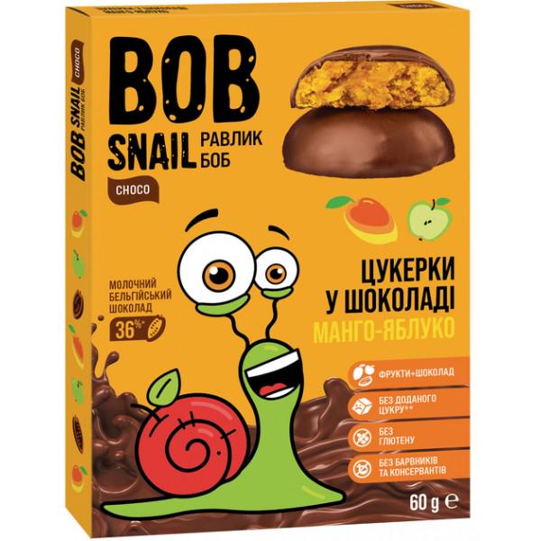 Цукерки у молочному шоколаді Bob Snail Мангово-яблучні 60 г