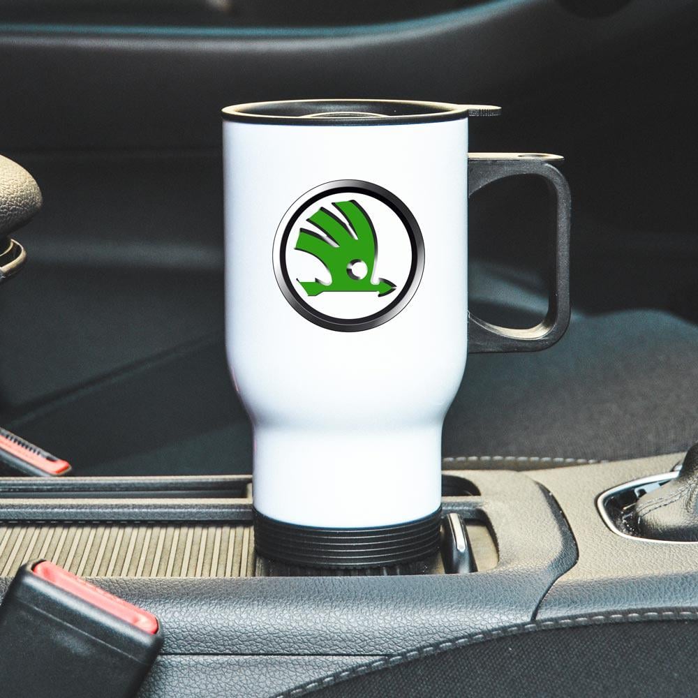 Термокухоль автомобільний з логотипом Skoda 450 мл Білий (22802335)