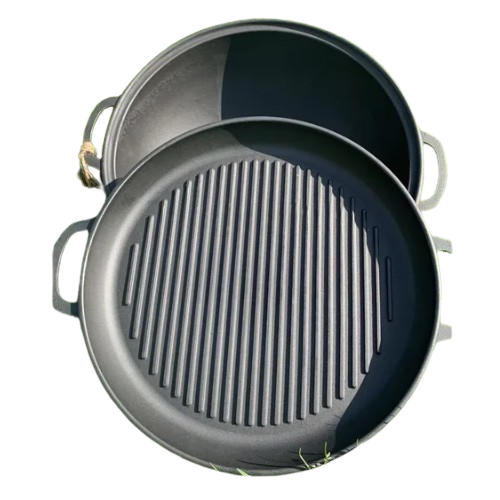 Казан узбецький Майстерня V15СРGr WOK чавунний 15 л з кришкою-сковородою гриль (2211213454)