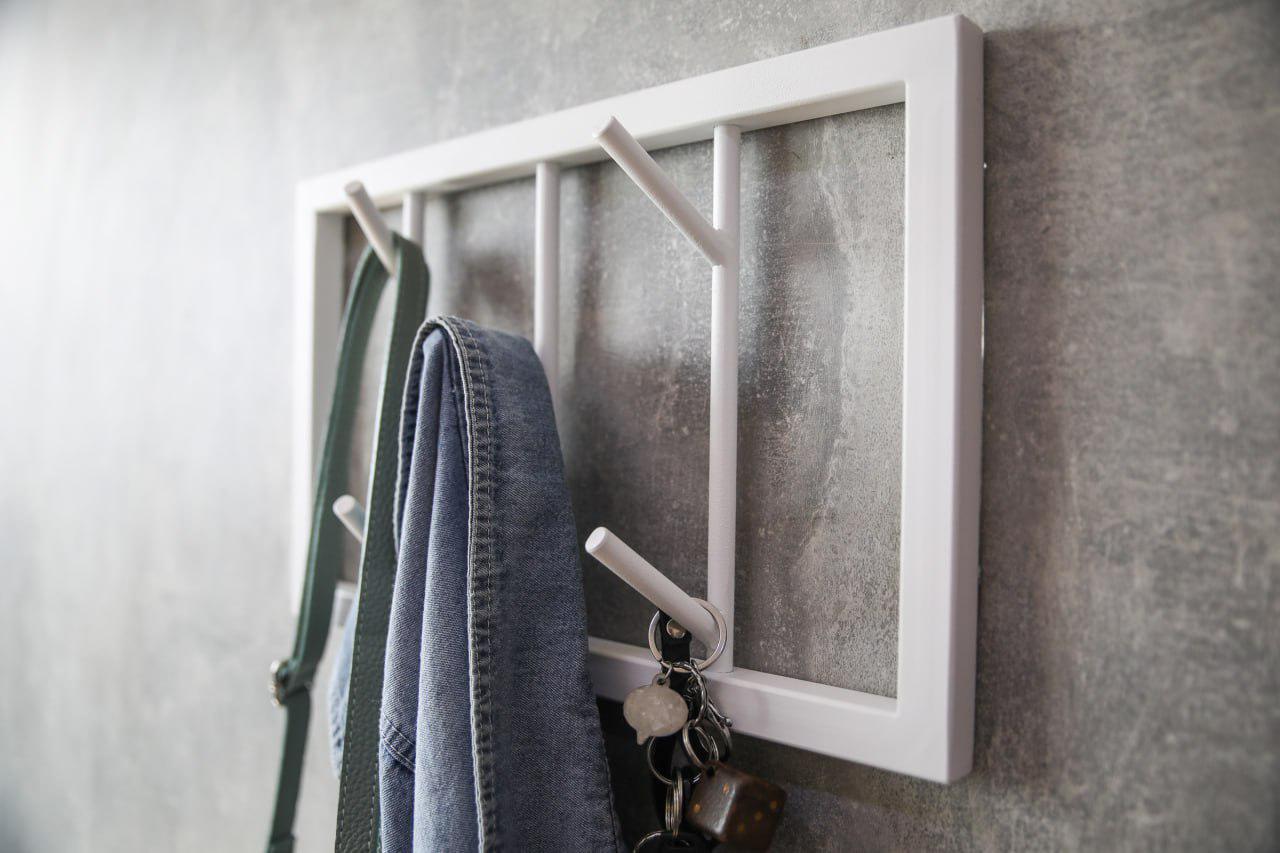 Вешалка в коридор с крючками из металла 5 шт. 40х25 см (ML-79.2) - фото 5