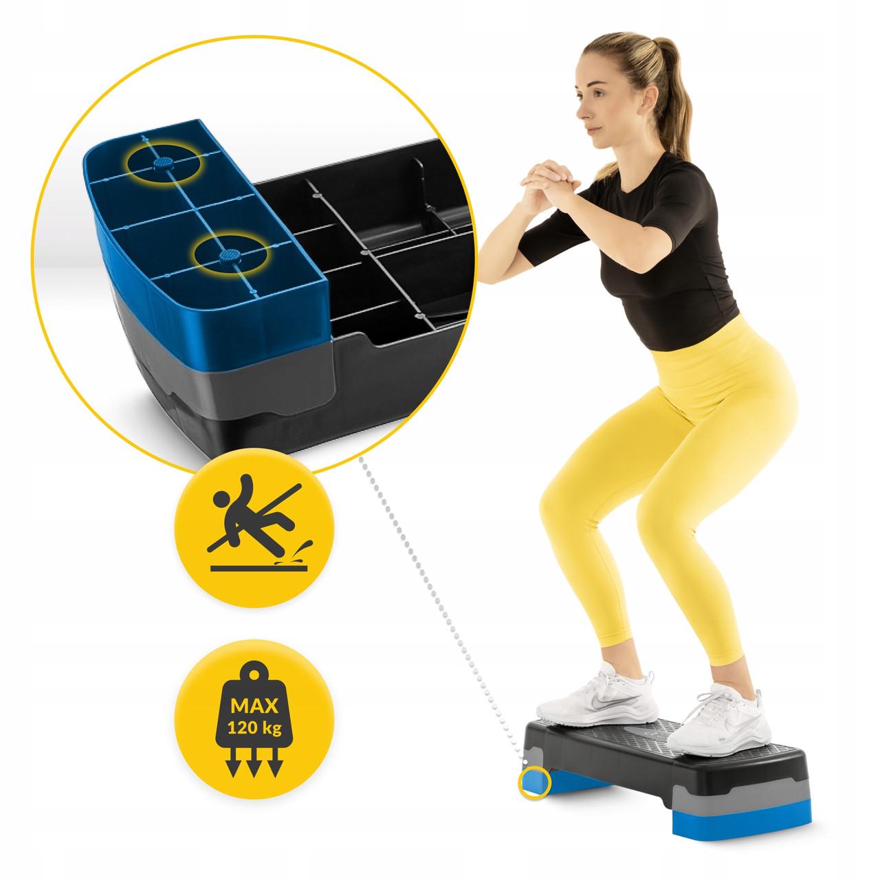 Степ-платформа 2-ступенчатая 4fizjo 69х28х10-15 см Black/Blue (P-5907222931370) - фото 6 Степ-платформа 2-ступенчатая 4fizjo 69х28х10-15 см Black/Blue (P-5907222931370) - фото 6