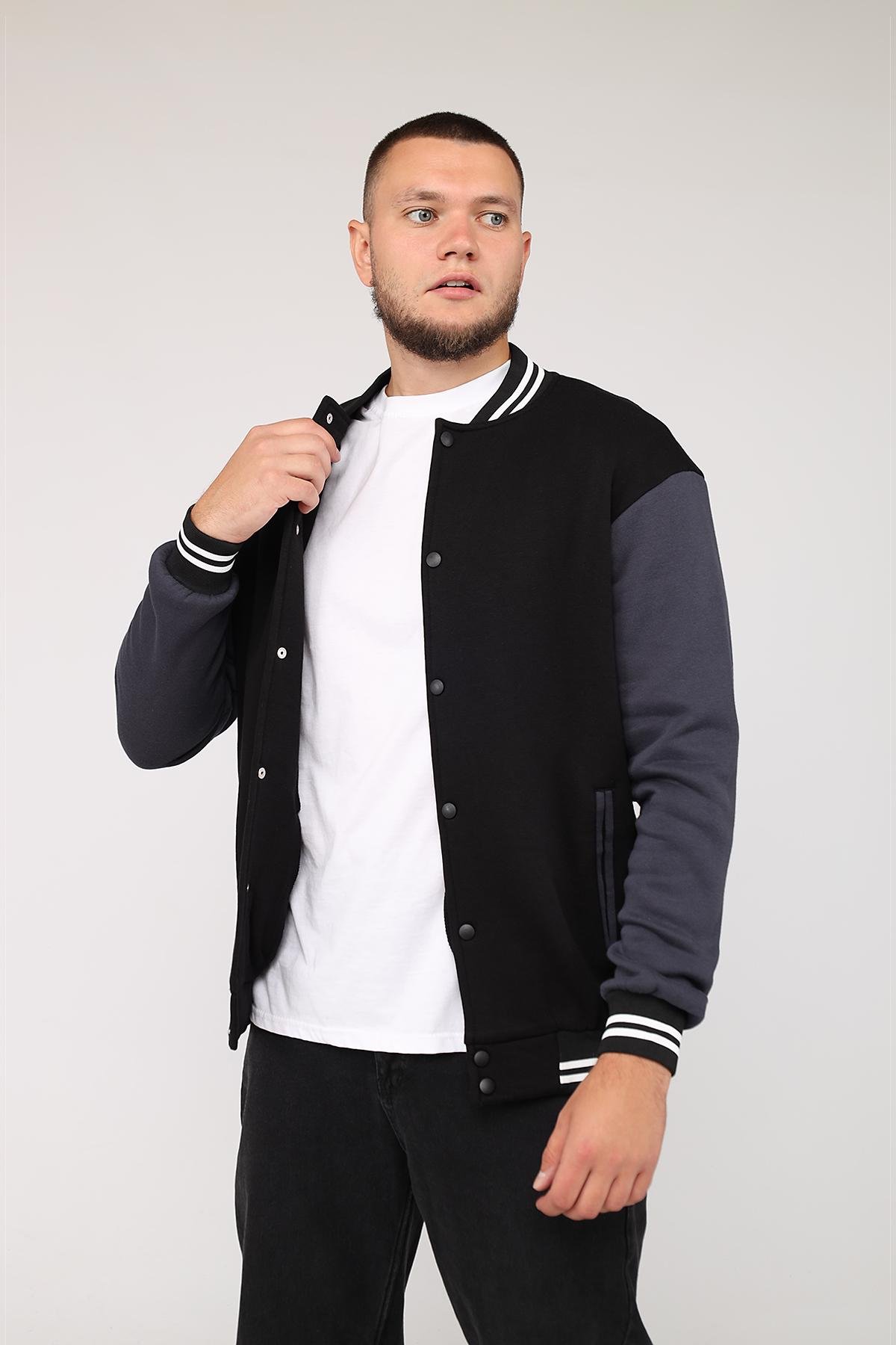 Куртка-бомбер чоловіча демісезонна ЦБ-00282591 р. 52 Чорний (29079998) - фото 2