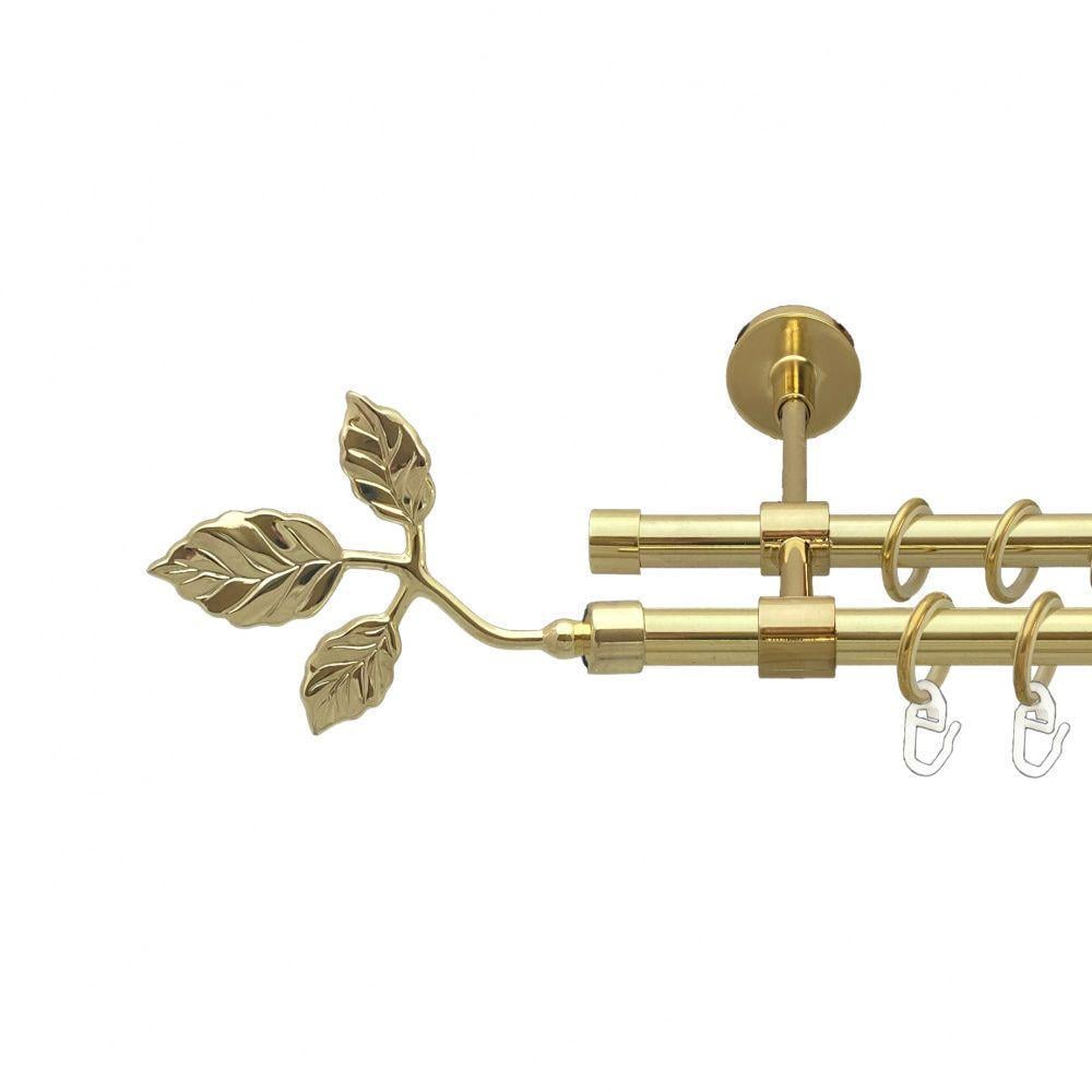 Карниз Orvit Тоскана двухрядный гладкий 16/16 мм 160 см Золотой (00-00014599)