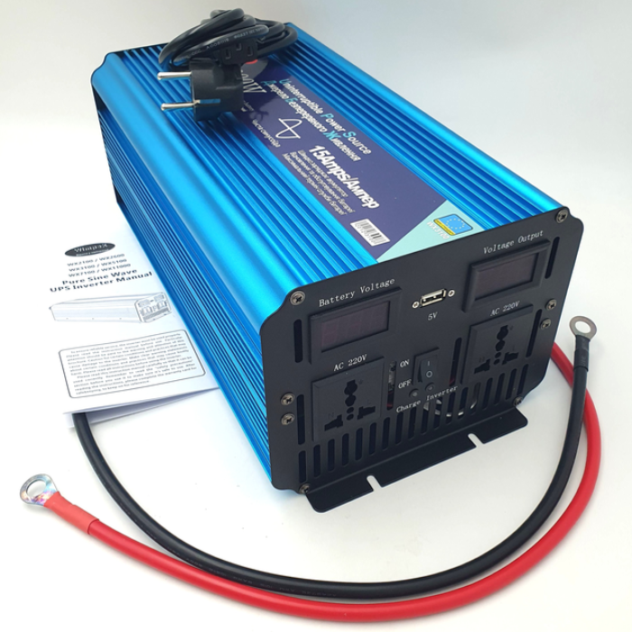 Автомобильный инвертор Power Inverter Wimpex 3000W чистая синусоида с зарядкой аккумулятора (WX-3100) - фото 9