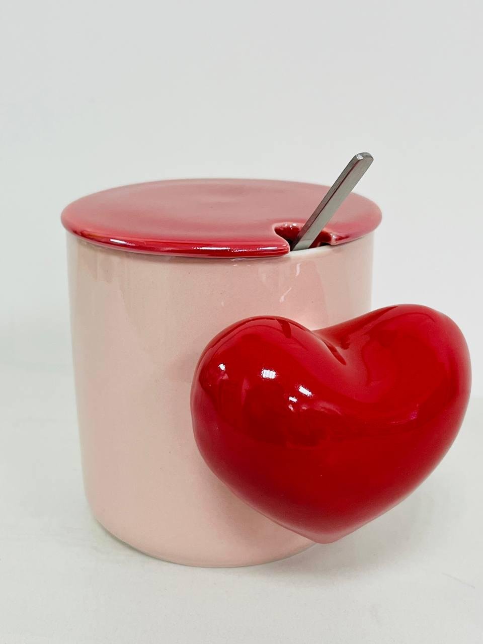 Чашка керамічна Elisey з серцем 400 мл Рожевий/Червоний