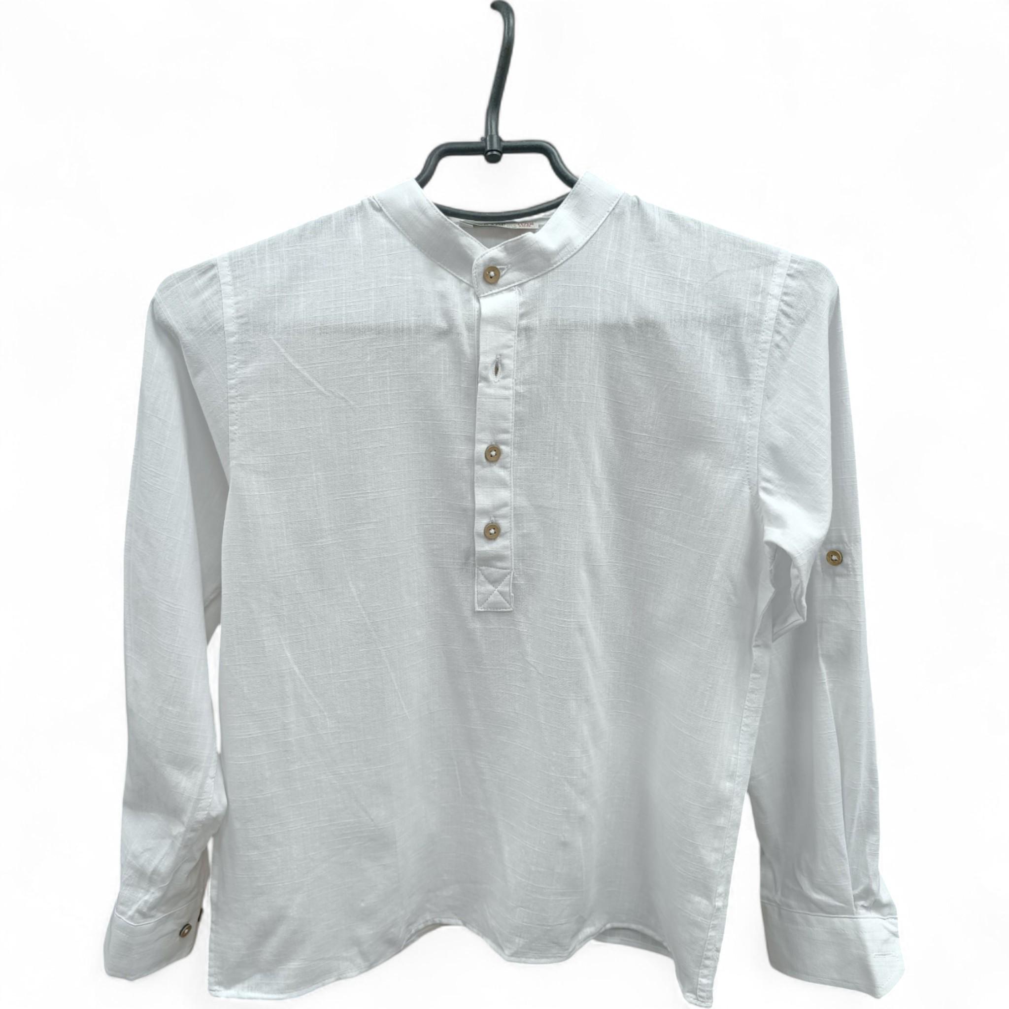 Рубашка для мальчика Woorage 5402 льняная длинный рукав 134 см White (B_5402White/134)