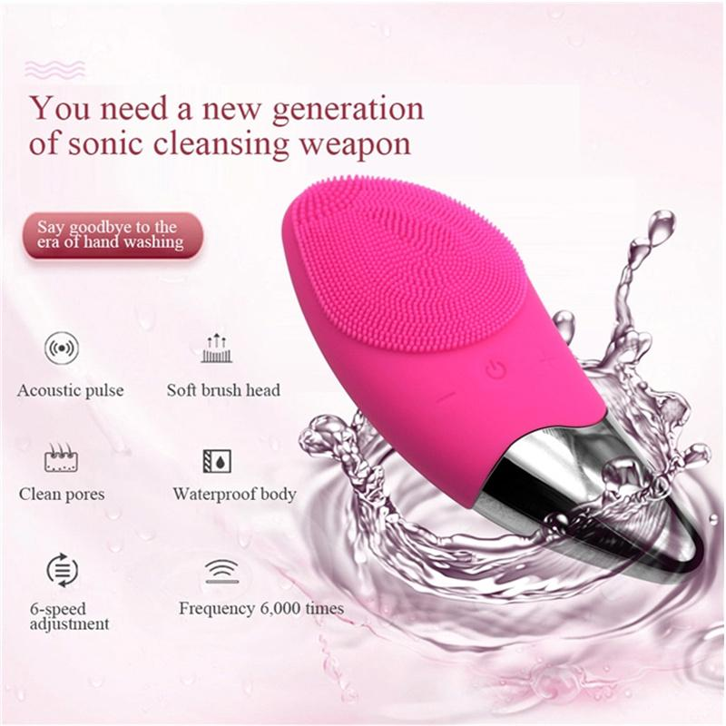 Щітка масажна Silicon Sonic Brush для чищення обличчя Pink (c6e7a9a2) - фото 13