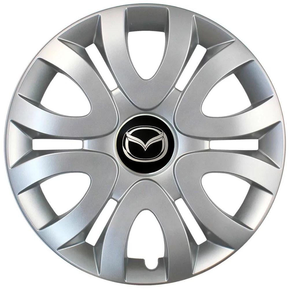 Колпаки SJS 330 з логотипом Mazda R15 4 шт. Серебристый (2654558645)