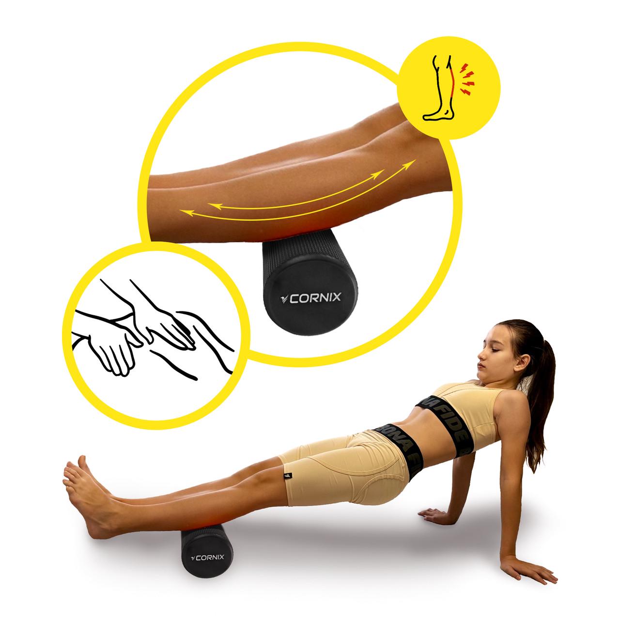 Масажний ролик Cornix EVA+ 45х15 см Black (XR-0305) - фото 2 Масажний ролик Cornix EVA+ 45х15 см Black (XR-0305) - фото 2