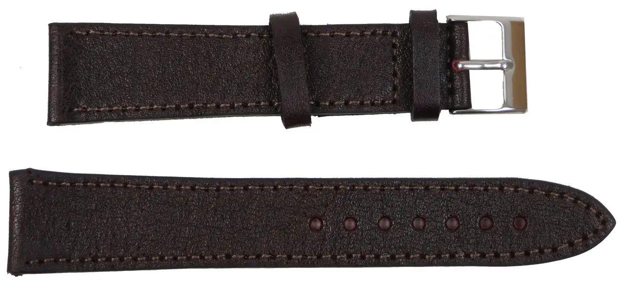 Ремінець для годинника Mykhail Ikhtyar шкіряний 20 мм Коричневий (S599-20S brown)