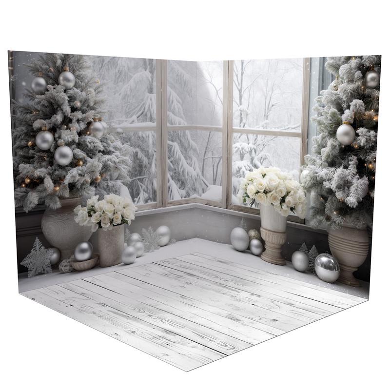 Фотофон новогодний угловой виниловый Frontlit 140x140 см 450 г/м2 №58526