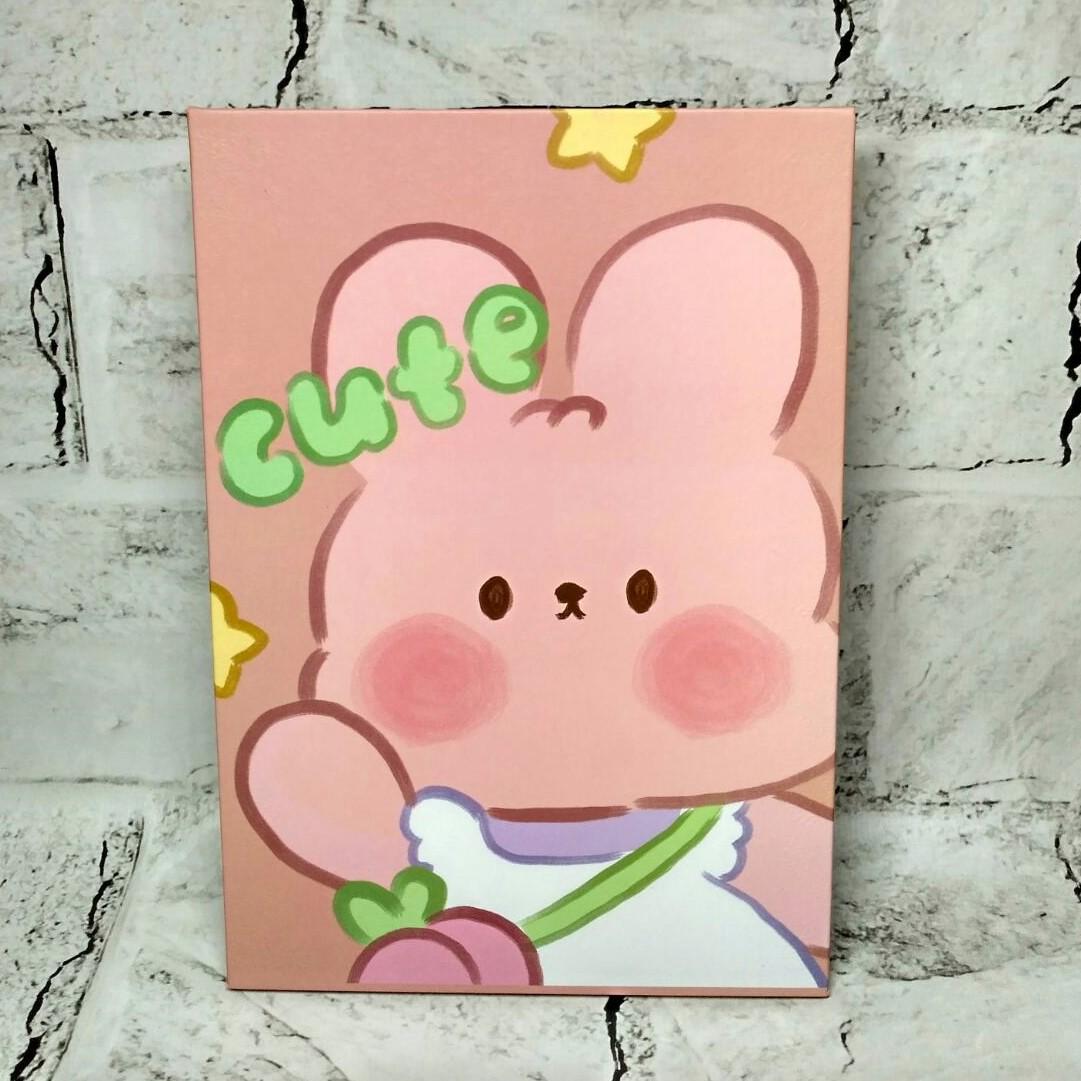 Зеркало косметическое настольное/дорожное Зайчик 21х15 см Розовый (508-2)