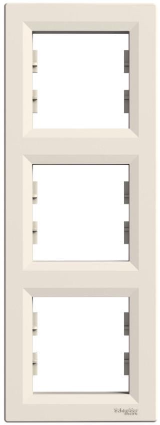 Рамка Schneider Electric трехместная Asfora вертикальная ABS Слоновая кость (EPH5810323)