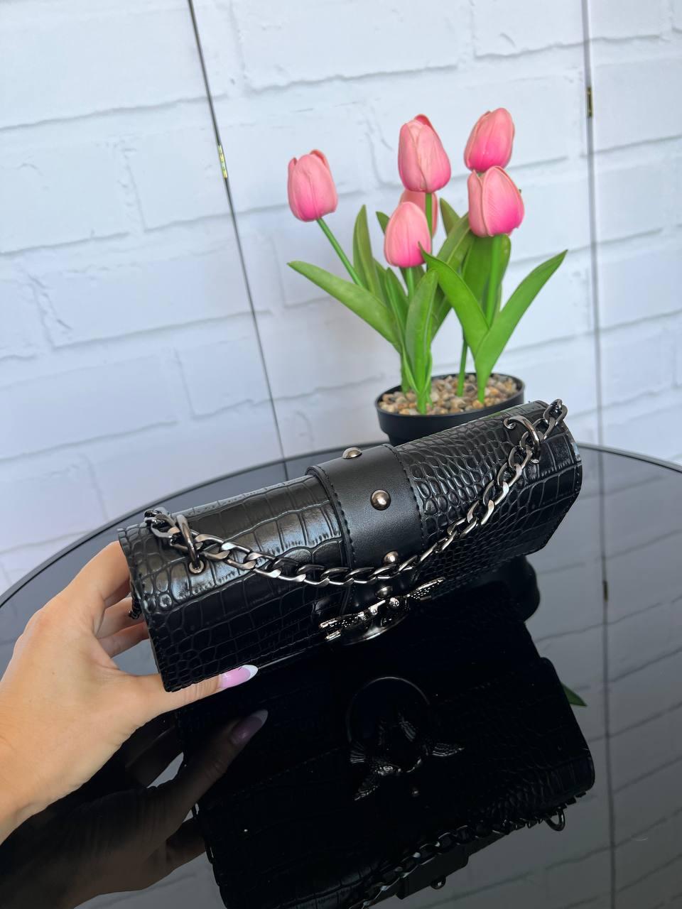 Клатч жіночий на ланцюжку з екошкіри з принтом Чорний (2732414516) - фото 7 Клатч жіночий на ланцюжку з екошкіри з принтом Чорний (2732414516) - фото 7