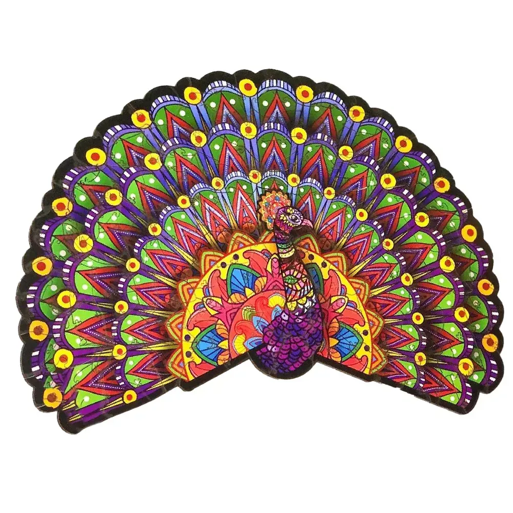 Пазлы фигурные PuzzleOK Роскошный павлин из дерева на 152 эл.а Разноцветный (150-98-PuzA3-00734)