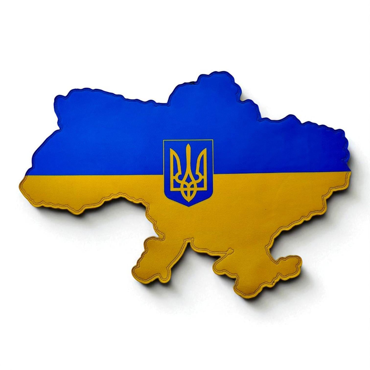 Панель для шевронов велкро в виде карты Украины Желто-голубая