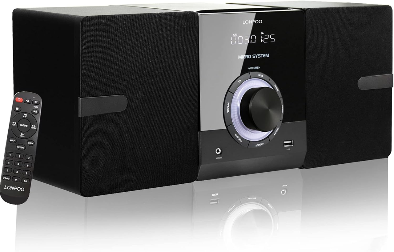 Музыкальный центр Hi-Fi микросистема LONPOO LP-886 30 Вт DSP пульт ДУ Black (3036397278)
