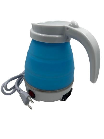 Электрочайник складной силиконовый ELECTRIC KETTLE 7107 600 мл/800 Вт/220V Голубой - фото 4