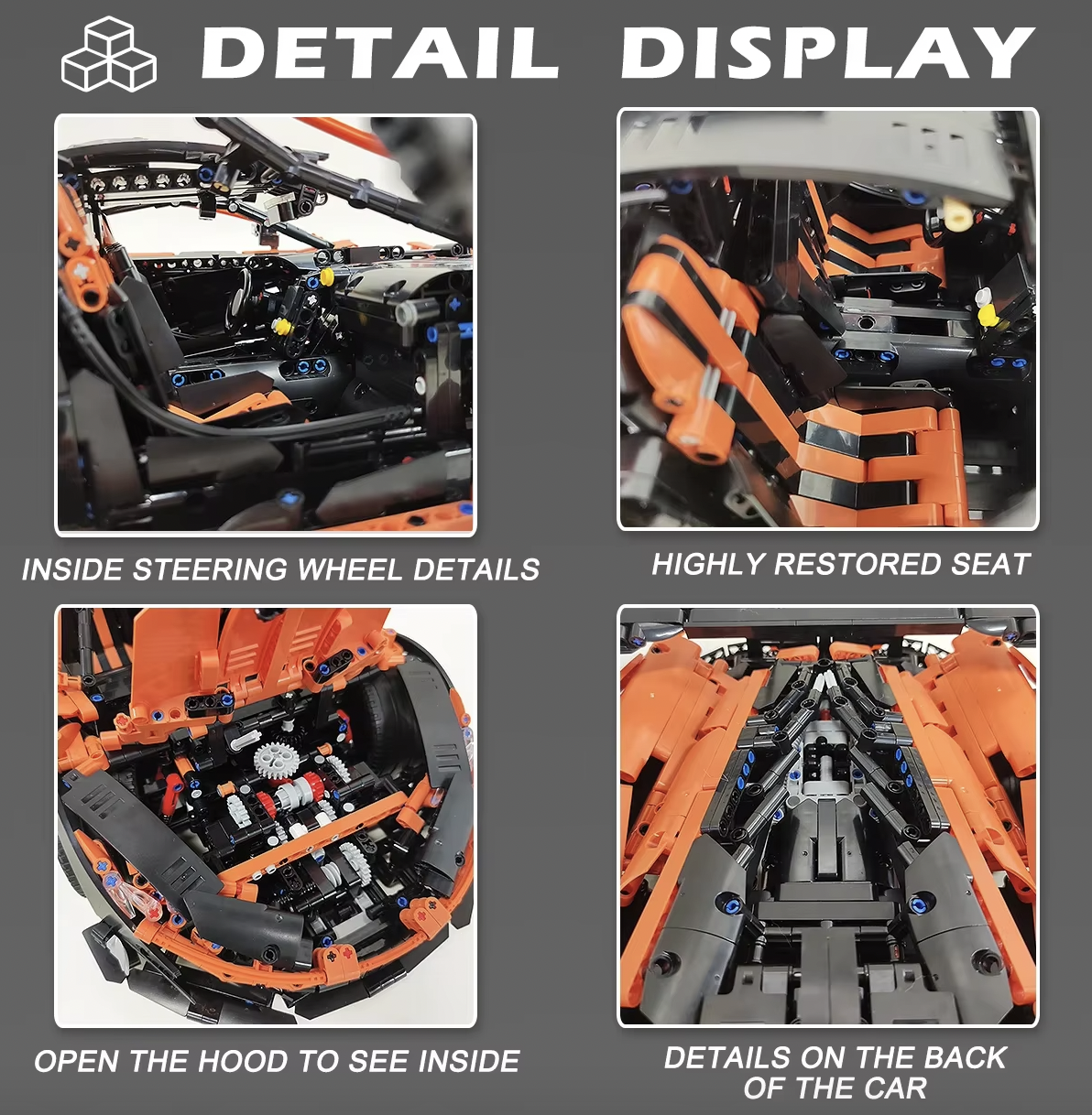 Конструктор спортивний автомобіль McLaren на радіокеруванні 3316 деталей (KO-37) - фото 8 Конструктор спортивний автомобіль McLaren на радіокеруванні 3316 деталей (KO-37) - фото 8