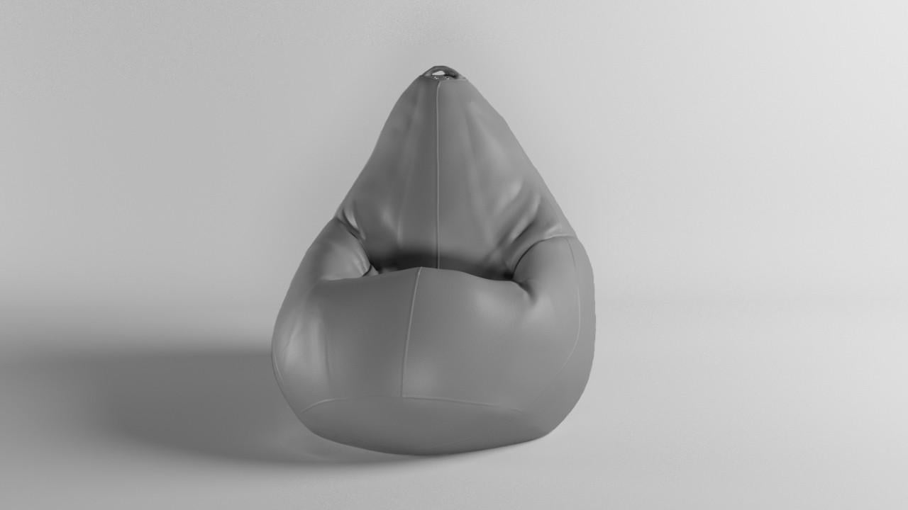 Бескаркасное кресло-мешок SkyPuff MEGA Груша Экокожа Zeus Delux XXXL 160х120 см Gray (160179)