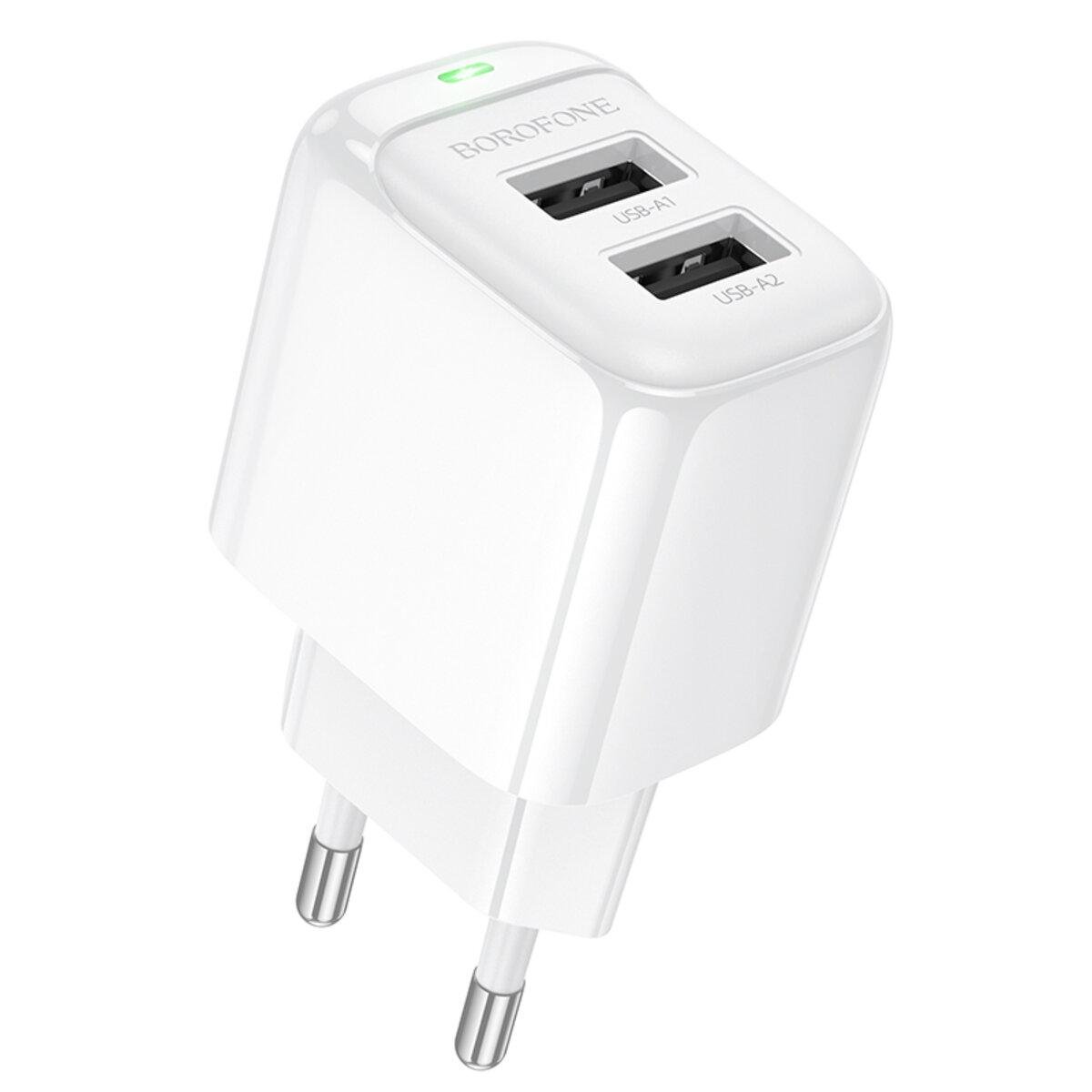 Зарядное устройство для Borofone BAS41A Potential 2xUSB Charger 2A White (6941991113741) Зарядное устройство для Borofone BAS41A Potential 2xUSB Charger 2A White (6941991113741)