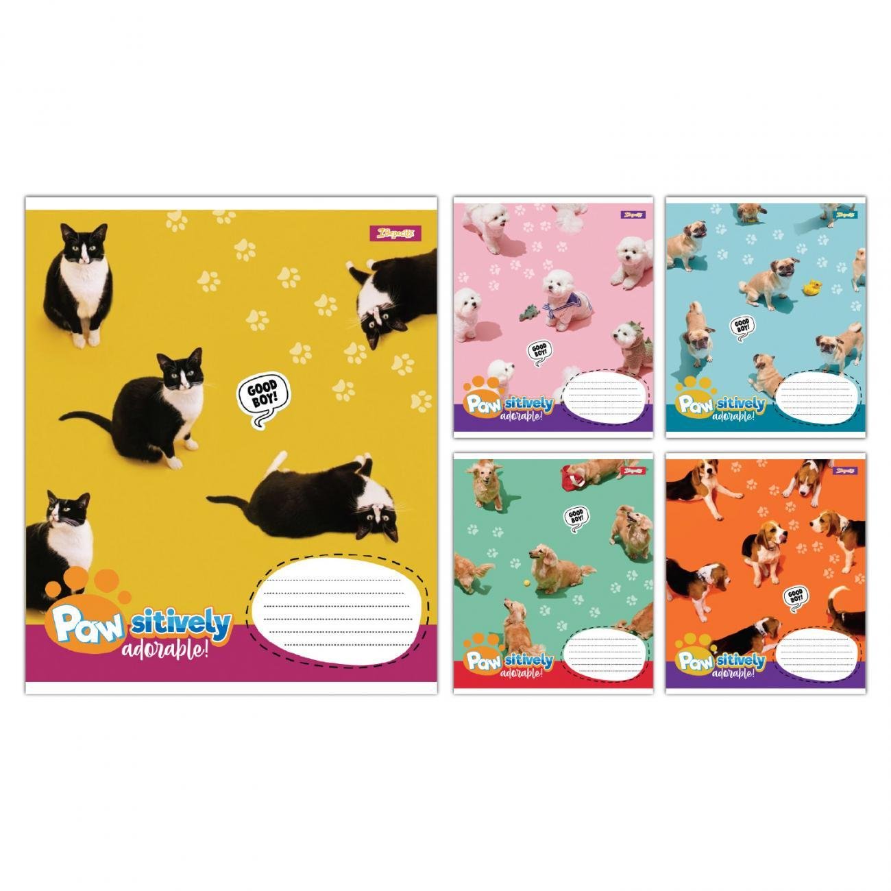 Зошити учнівські 1 вересня Pawsitively в клітинку 12 арк. 25 шт. (MTT-198875)