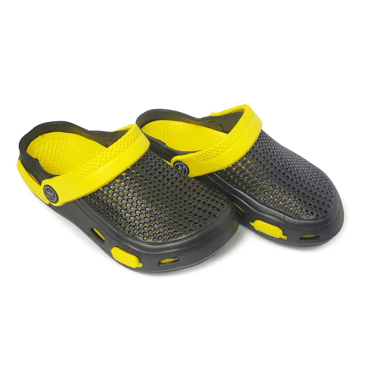 Сабо детские для мальчика закрытый носок 17-17,5 см р. 28/29 Черно-желтый (мф-15-2829)