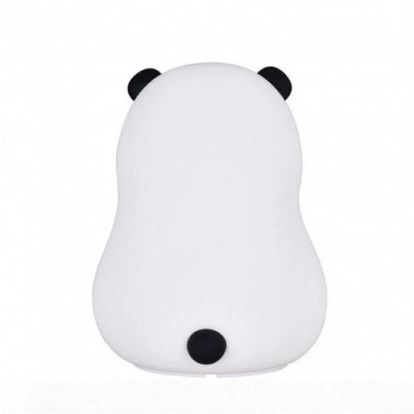 Ночник детский силиконовый Панда портативный с сенсорным управлением 1200 мАч USB Бело-черный (2013) - фото 6