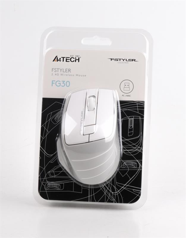 Компьютерная мышка беспроводная A4Tech FG30 Grey/White (26449412) - фото 5 Компьютерная мышка беспроводная A4Tech FG30 Grey/White (26449412) - фото 5
