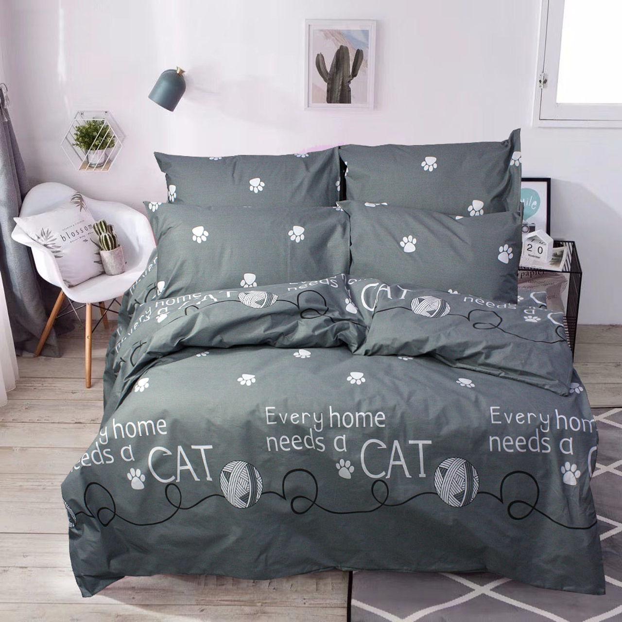 Комплект постельного белья Еней-плюс З0071 полуторный Серый/Белый (158628)