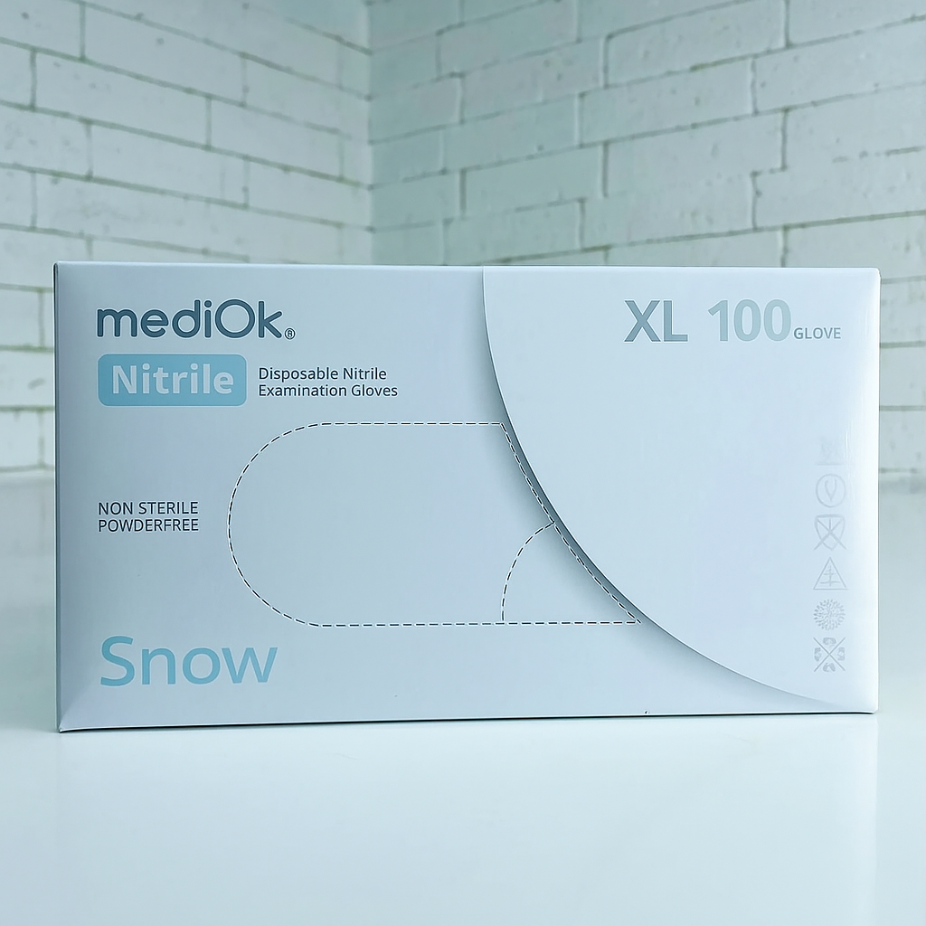 Перчатки нитриловые MediOk Snow XL 3,5 г 100 шт. Белый (26862413)