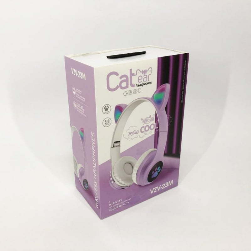 Наушники беспроводные Cat VZV 23M со светящимися кошачьими ушками Purple (tf4346) - фото 8