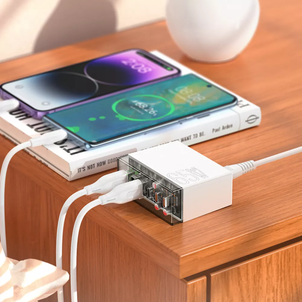Сетевое зарядное устройство Hoco N36 GaN 65W с 6 портами 3xUSB-C/3xUSB-A (777172) - фото 5 Сетевое зарядное устройство Hoco N36 GaN 65W с 6 портами 3xUSB-C/3xUSB-A (777172) - фото 5
