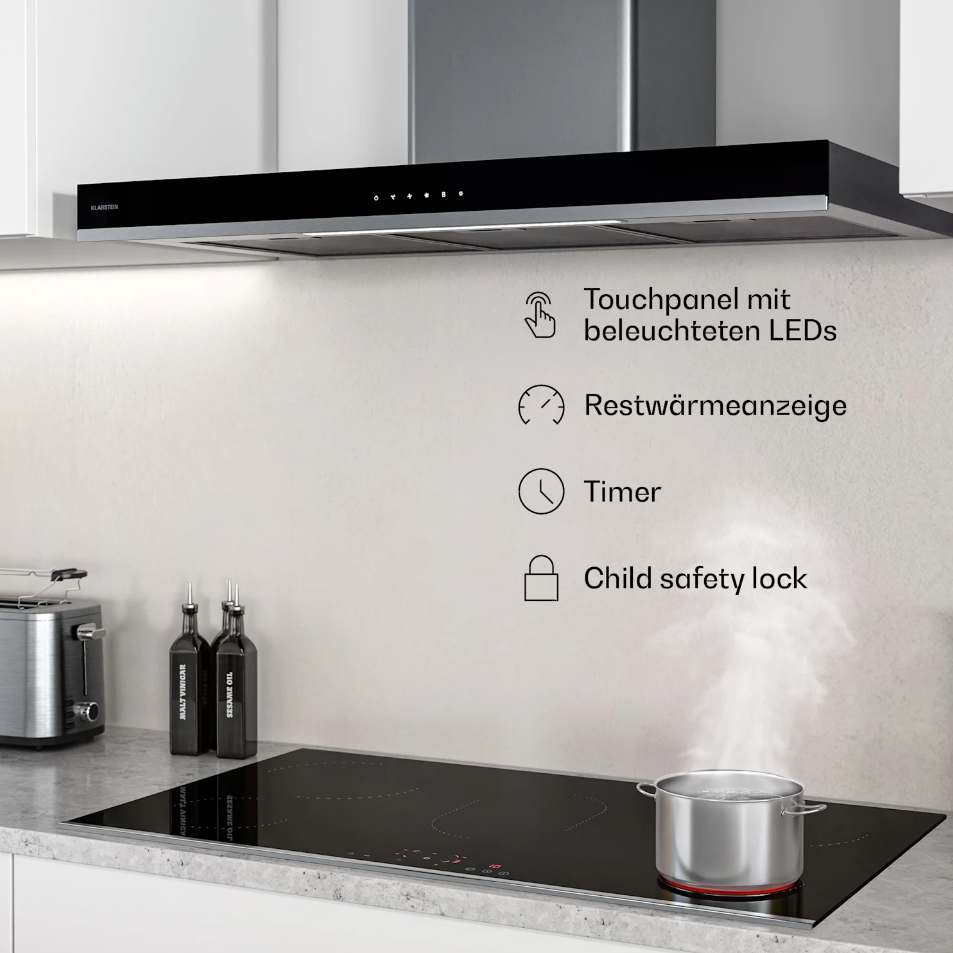 Стеклокерамическая варочная панель Klarstein VeroSteel 90 см варочная плита 8400 Вт (10047183) - фото 6