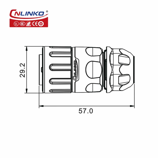 Герметичный разъем Cnlinko YM-20-C09PE-02-001A 9 pin 5A 250V (57036) - фото 2