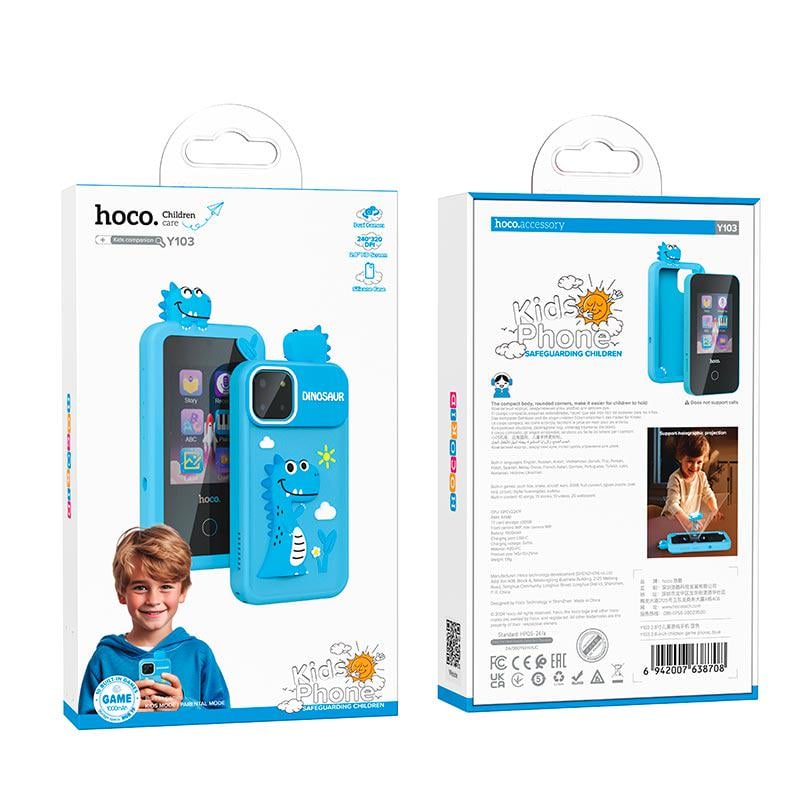 Телефон детский Hoco Y103 2.8" 8GB Dual Camera USB-C Blue (cd6b9d79) - фото 6 Телефон детский Hoco Y103 2.8" 8GB Dual Camera USB-C Blue (cd6b9d79) - фото 6