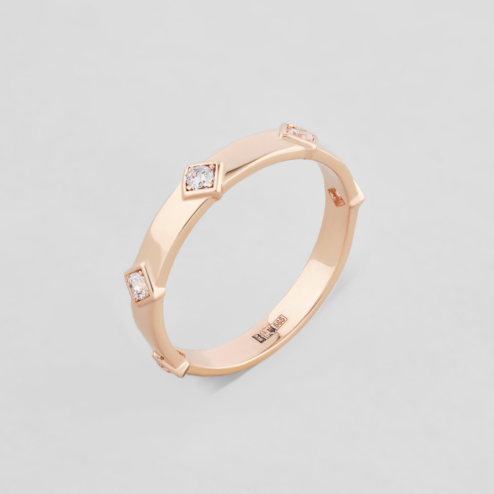 Кольцо золотое Minimal Стильный образ р. 16 (789/13-ч-16)