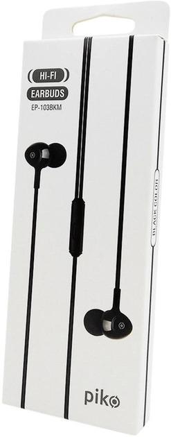 Гарнитура проводная Piko EP-103BKM 3,5 мм с микрофоном на проводе Black (1283126477799) - фото 4