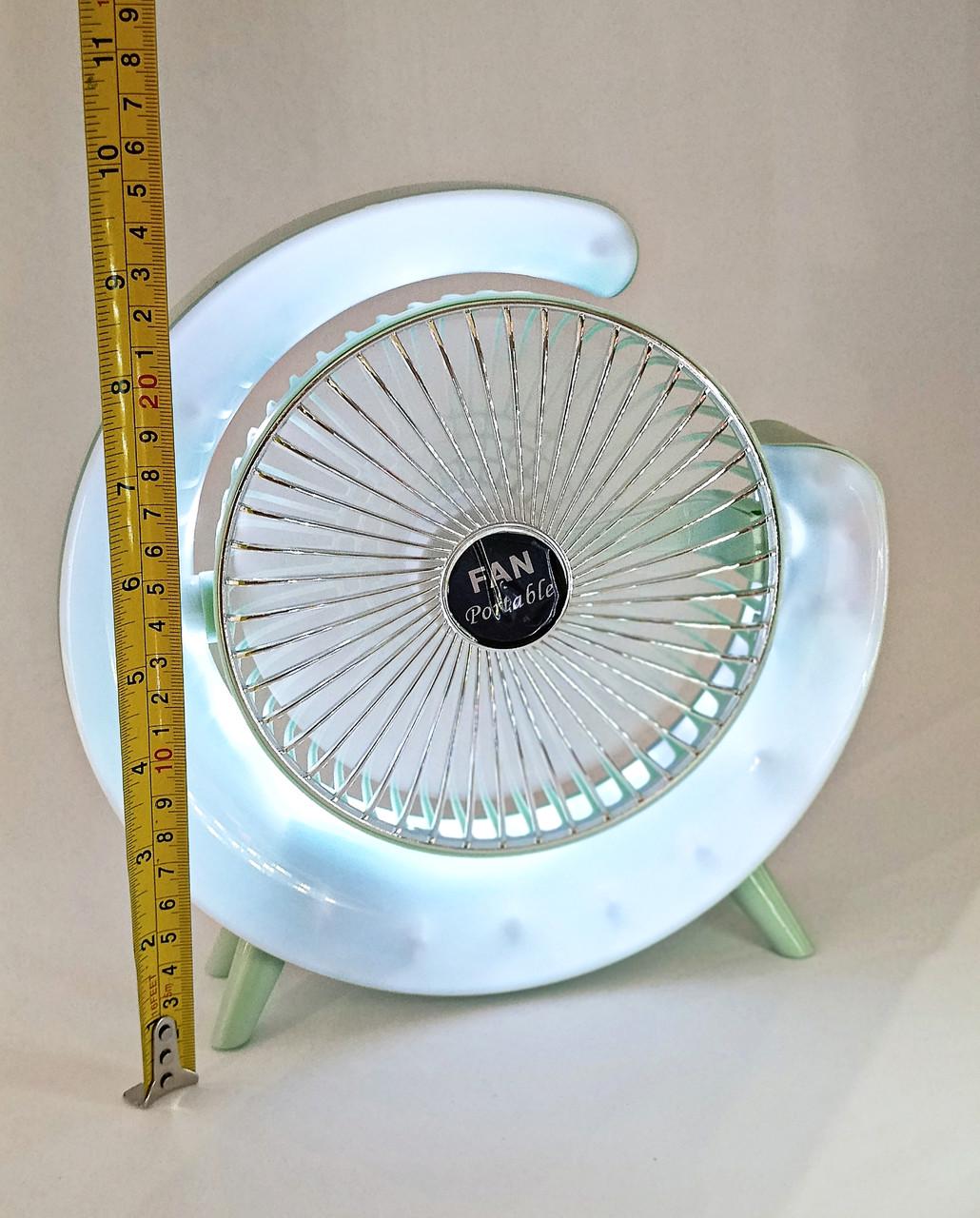Вентилятор нічник на акумуляторі Зелений - фото 4