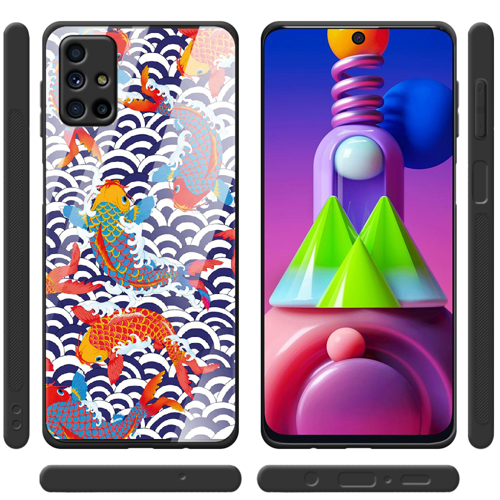 Чохол Boxface Samsung M515 Galaxy M51 Koi Fish Чорний силікон з склом (40937-up2477-41436) - фото 2