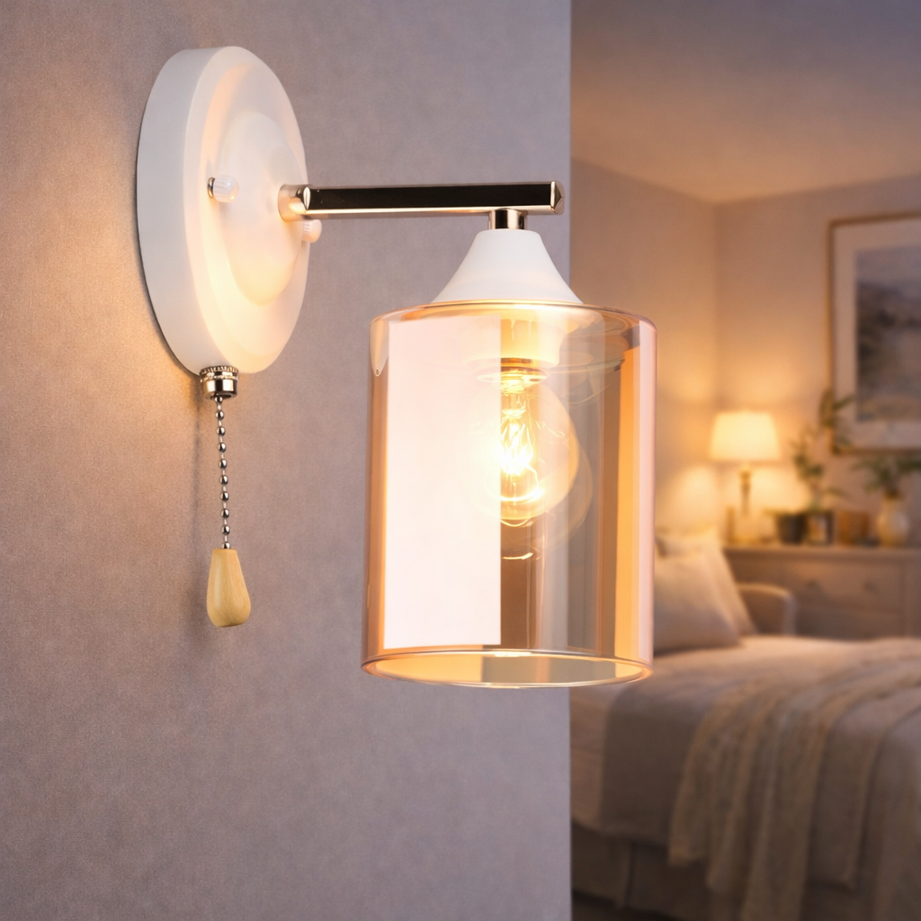 Бра Valeso с полупрозрачным плафоном под одну лампу Е27 Белый/Хром (K2322/1W)