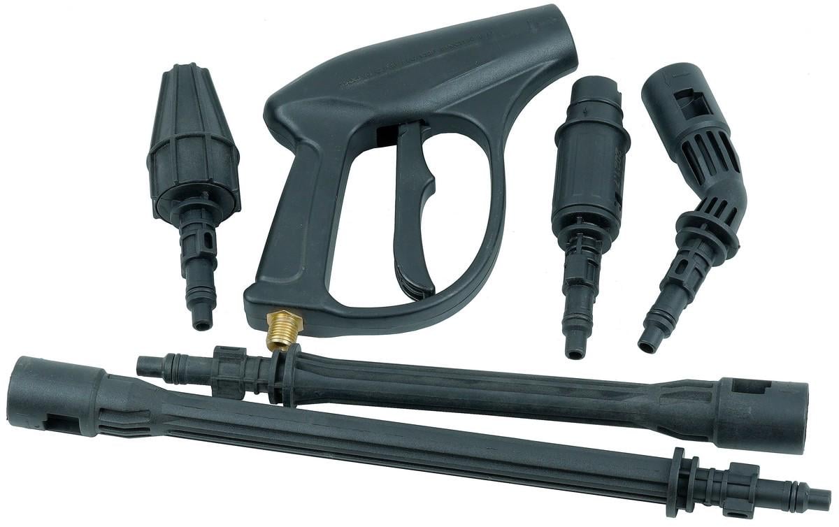 Пистолет автомойки высокого давления пластиковый 4 насадки защелка d резьбы 14 мм