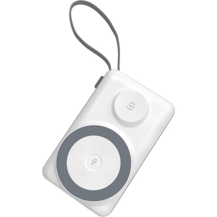 Повербанк Choetech B695 10000 mAh 15W PD 3.0/QC 3.0 Magnetic Wireless White (B695-GW) - фото 2