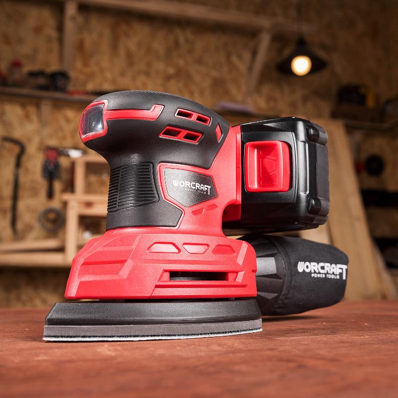 Шлифовальная машина дельтовидная вибрационная аккумуляторная Worcraft CPMS-S20Li с аккумулятором 2А и зарядным 145х145х95 см 20В (43132) - фото 7