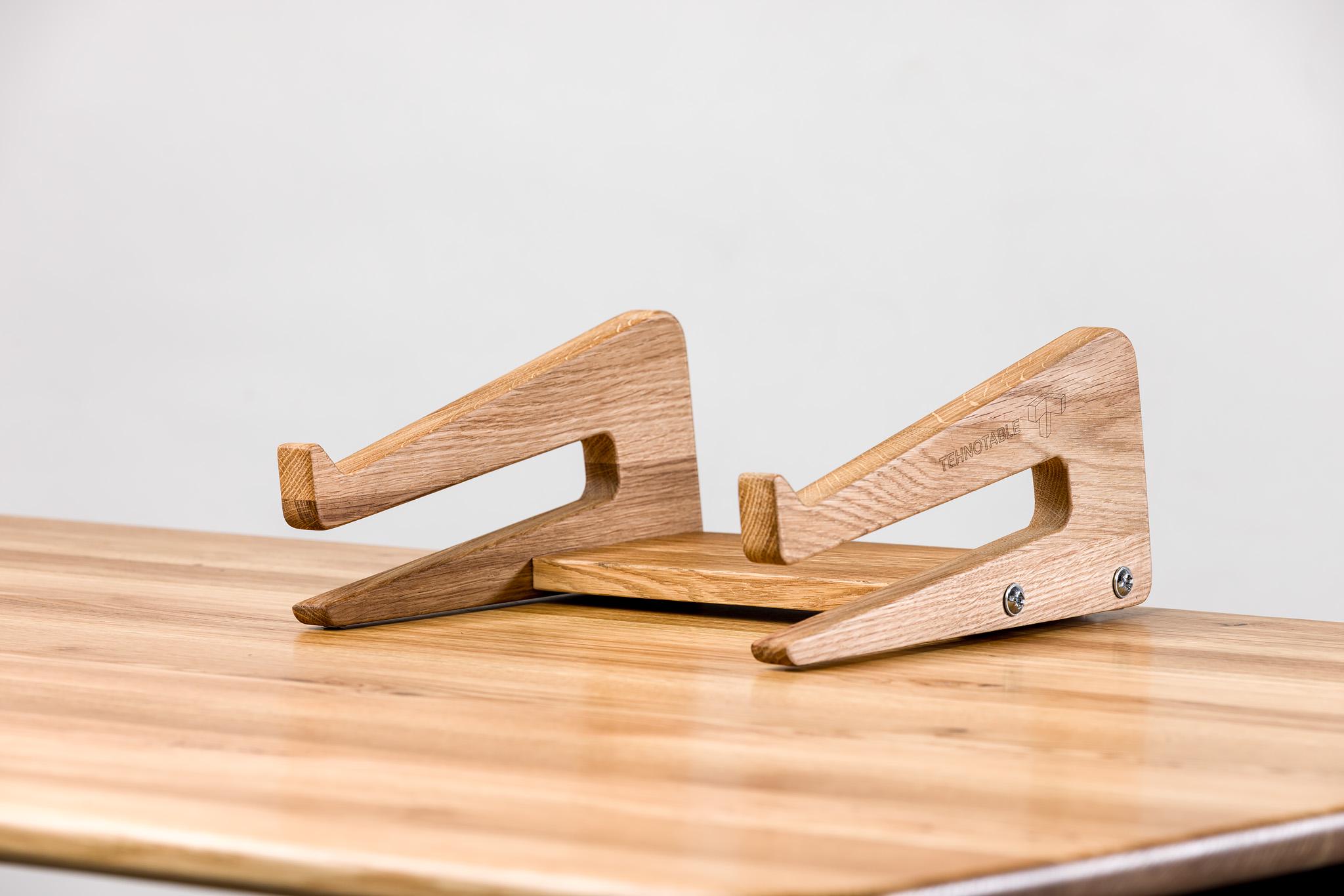Подставка для ноутбука TEHNOTABLE с цельноламельного дуба универсальная 3в1 Дерево світле (055-03) - фото 2